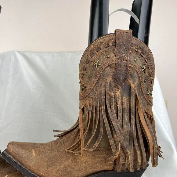 Dingo Women's Brown Leather Fringe Western Cowboy Boots Size 7 M - Picture 5 of 8